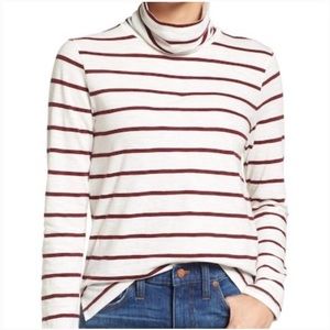 Madewell Maroon Stripe Turtleneck